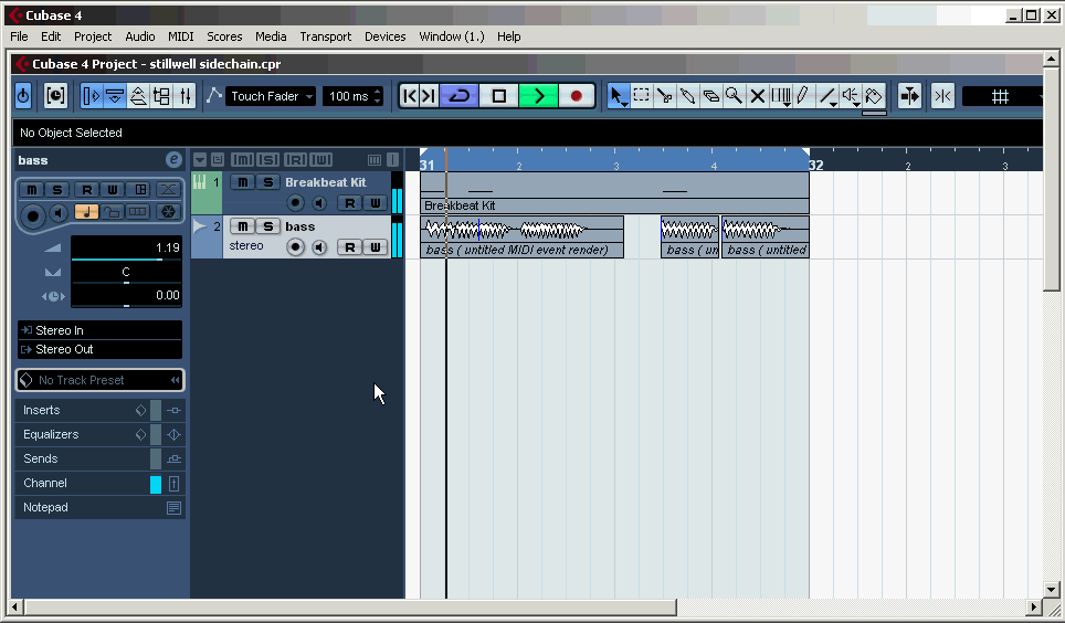 Major Tom being sidechained in Cubase